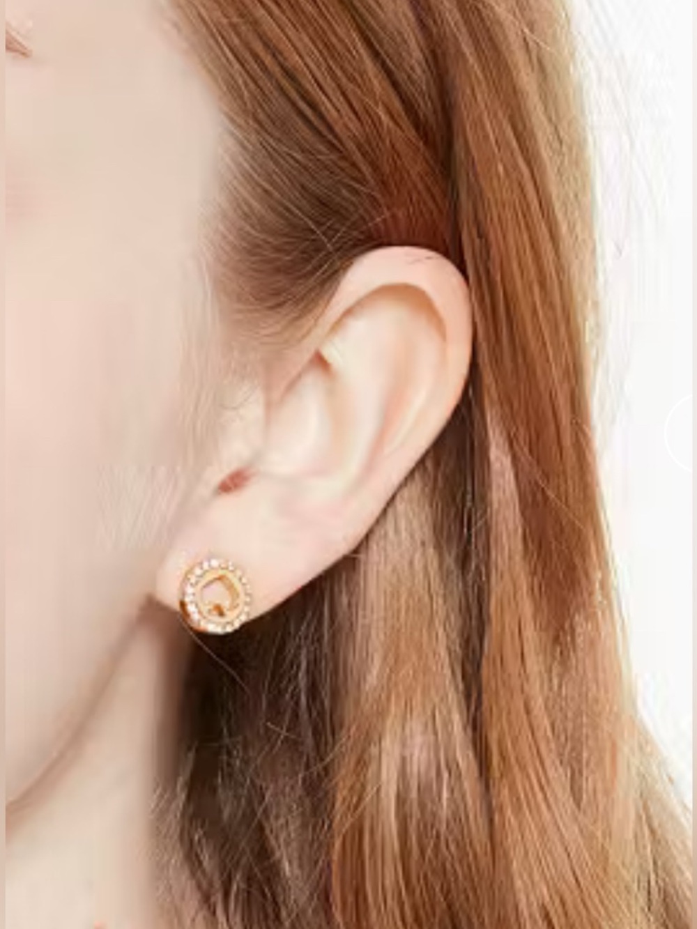 NWT Kate Spade gold plated cubic zirconia spade pierced earrings with logo bag - Picture 6 of 8